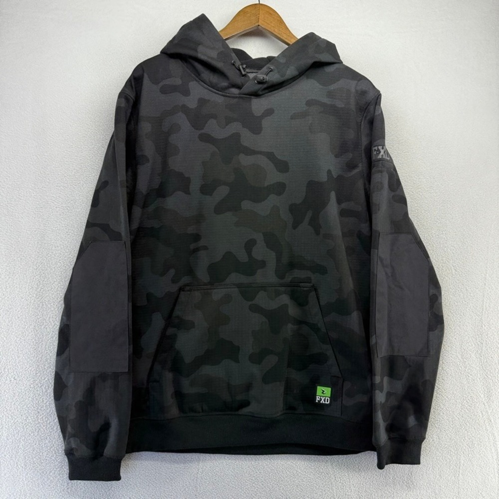 FXD Hoodie Mens XL Black Camo WF-1 Bonded Fleece Workwear Pullover Performance